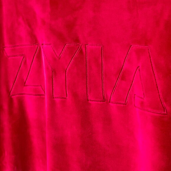 Zyia Active Spell Out Crewneck Sweater Velour Size XL Fuchsia Pink Athleisure - Picture 5 of 9